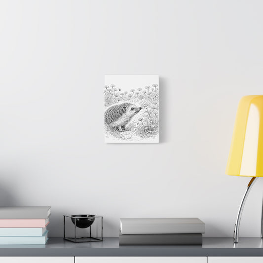 Hedgehog Canvas Wall Art – Wildlife Illustration by L.A. Brown