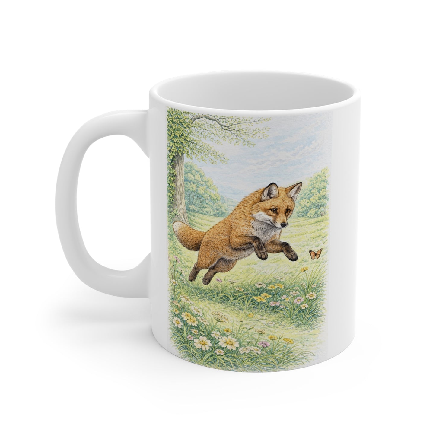 Red Fox Wildlife Mug – Nature Illustration by L.A. Brown