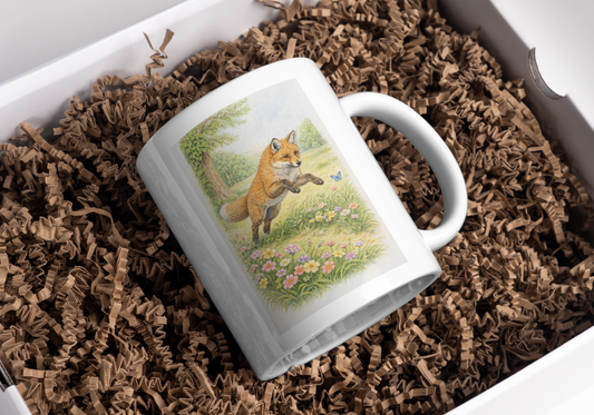 Red Fox Wildlife Mug – Nature Illustration by L.A. Brown