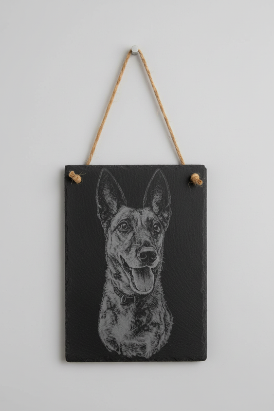 Slate Engraving with Hanging String