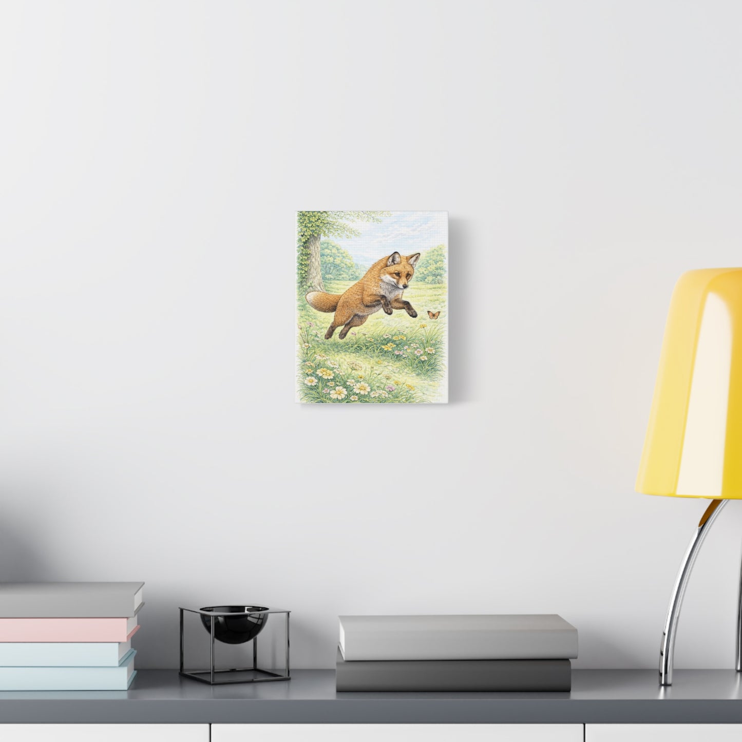 Red Fox Canvas Wall Art – Wildlife Illustration by L.A. Brown