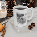 Barn Owl Mug Wildlife Ceramic 11oz Grayscale