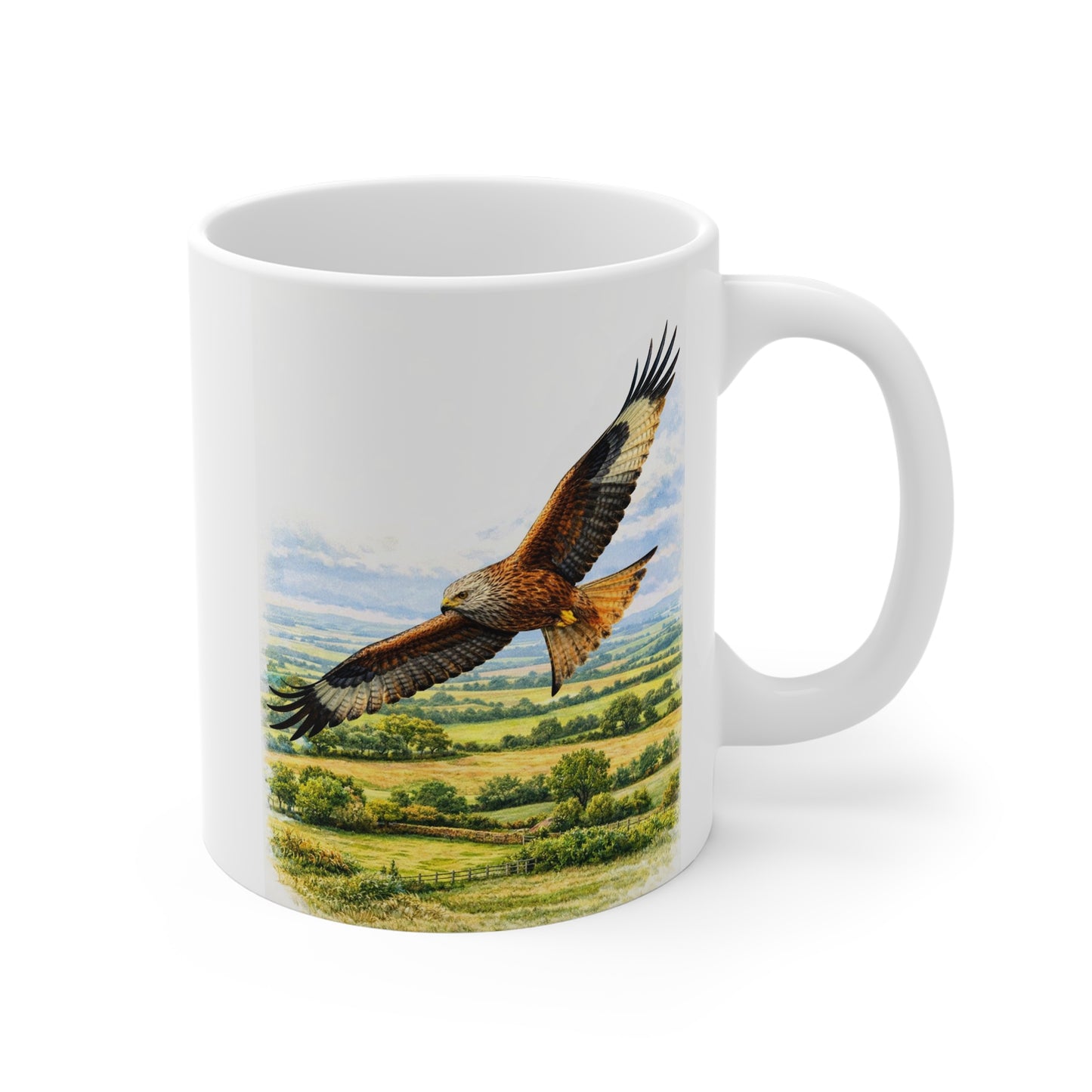 Red Kite Wildlife Mug – Bird Illustration by L.A. Brown