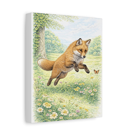 Red Fox Canvas Wall Art – Wildlife Illustration by L.A. Brown
