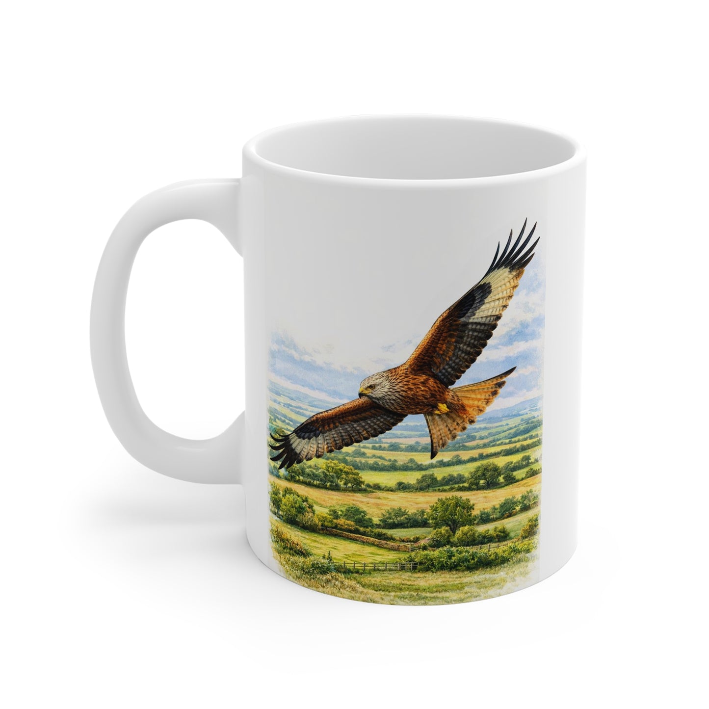 Red Kite Wildlife Mug – Bird Illustration by L.A. Brown