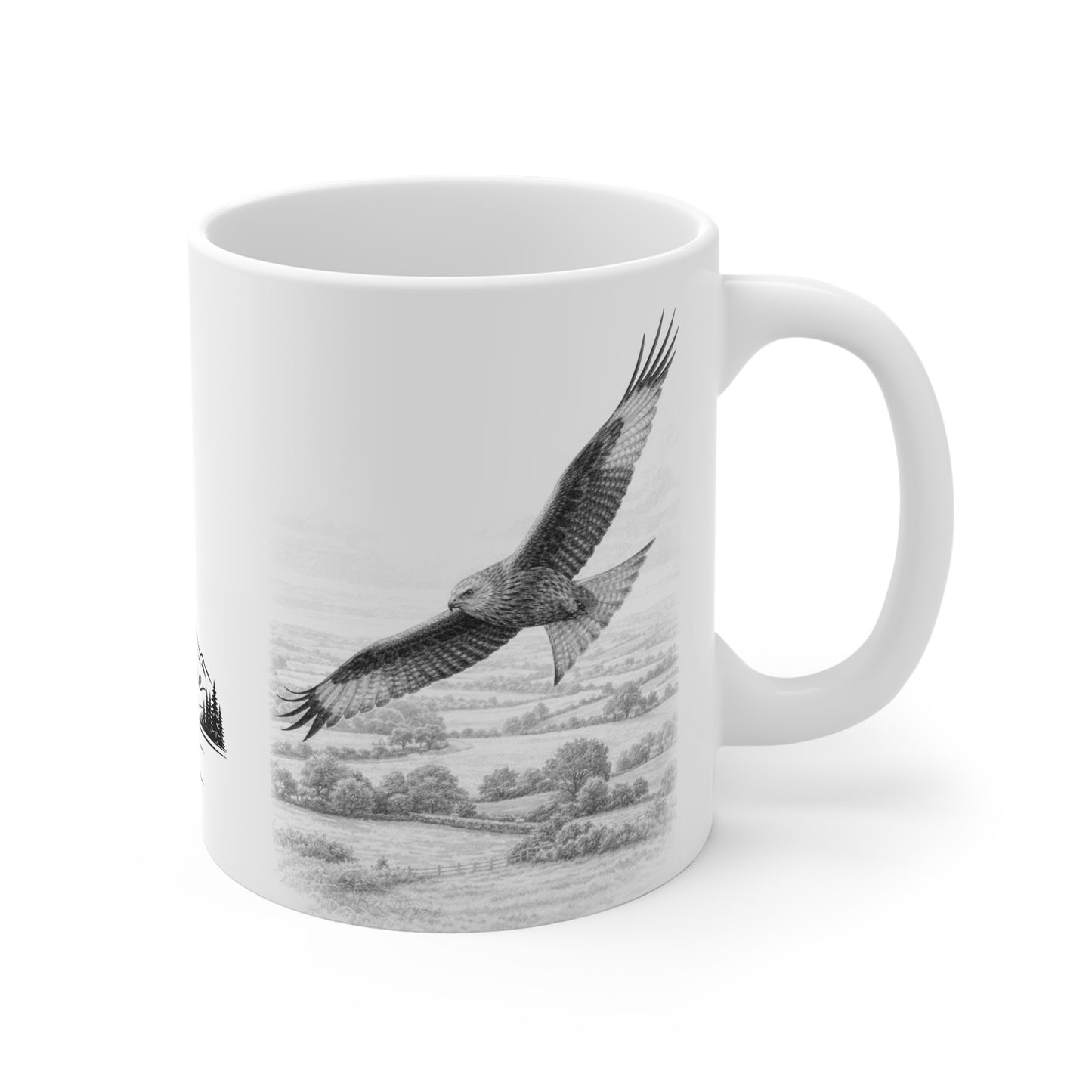 Red Kite Wildlife Mug – Bird Illustration by L.A. Brown