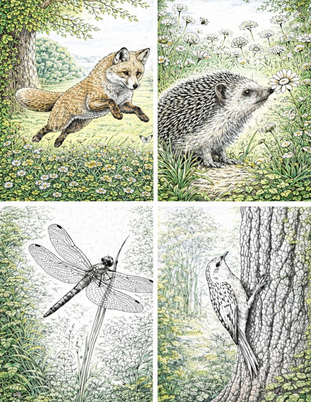 Animals in Nature Adult Colouring Book