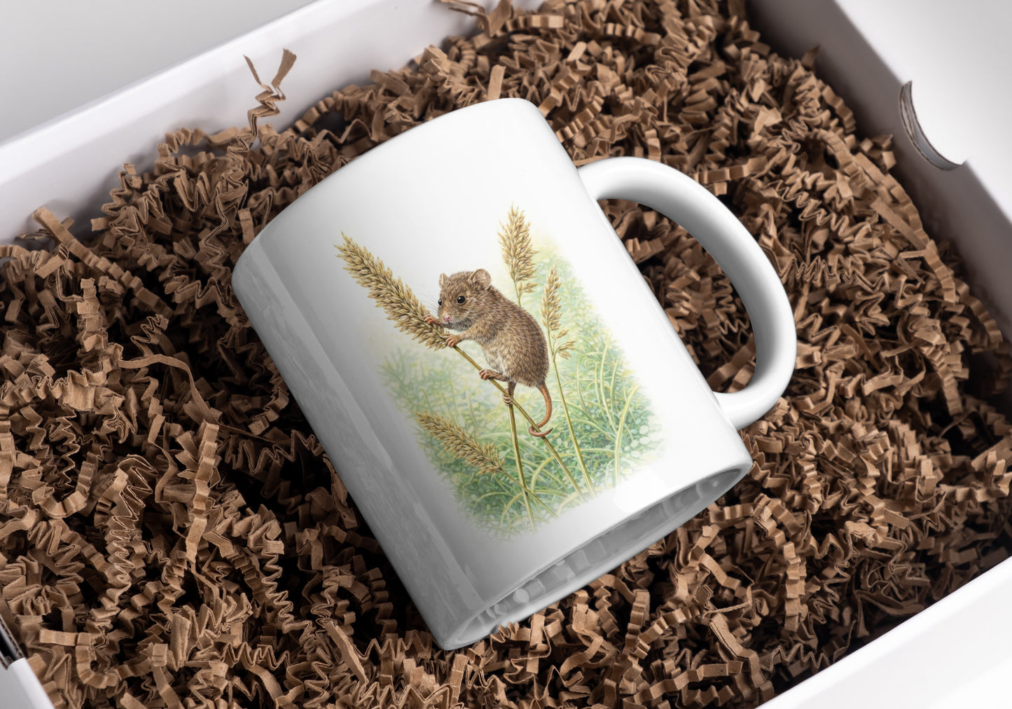 Field Mouse Wildlife Mug – Nature Illustration by L.A. Brown
