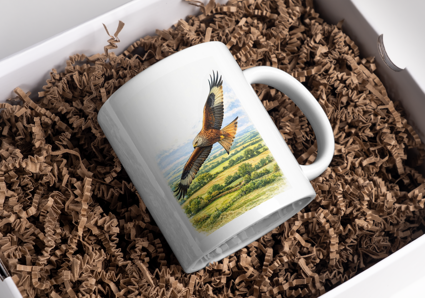 Red Kite Wildlife Mug – Bird Illustration by L.A. Brown