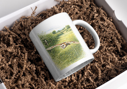 Barn Owl Wildlife Mug – Bird Illustration by L.A. Brown