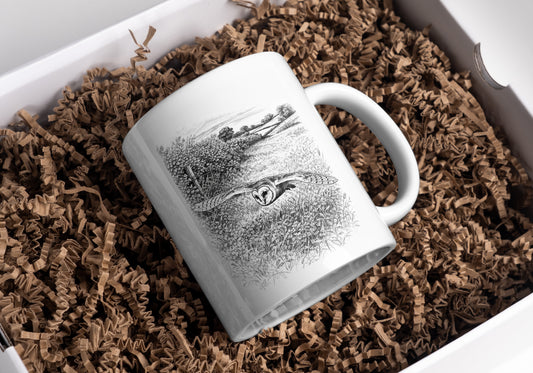 Barn Owl Wildlife Mug – Bird Illustration by L.A. Brown